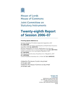 Twenty-Eighth Report of Session 2006–07