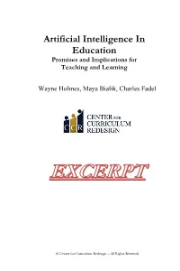 Artificial Intelligence in Education Promises and Implications for Teaching and Learning