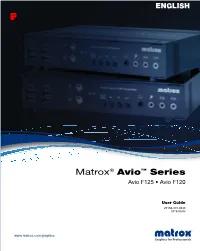 Avio F120 & Avio F125 User Guide