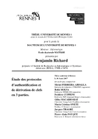 Benjamin Richard Prepar´ Ee´ A` L’Institut De Recherche En Informatique Et Systemes´ Aleatoires´ (IRISA), UMR No6074