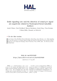 Daily Signaling Rate and the Duration of Sound Per Signal Are Negatively