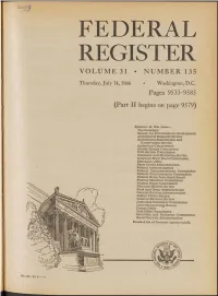 Federal Register Volume 31 • Number 135