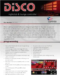 Programming Nightclub & Lounge Controller