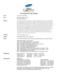 Tournament Fact Sheet