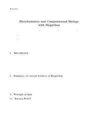 Bioinformatics and Computational Biology with Biopython