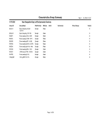 Characteristics Group Summary March 20, 2006 14:16:01