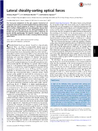 Chirality-Sorting Optical Forces