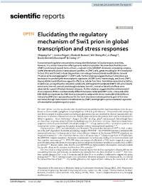 Elucidating the Regulatory Mechanism of Swi1 Prion in Global Transcription