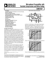 Microphone Preamplifier with Variable Compression and Noise Gating