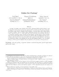 Online Set Packing and Competitive Scheduling of Multi-Part Tasks