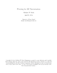 Pivoting for LU Factorization