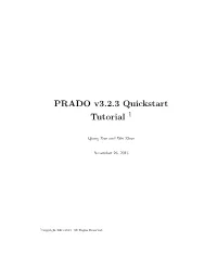 PRADO V3.2.3 Quickstart Tutorial 1