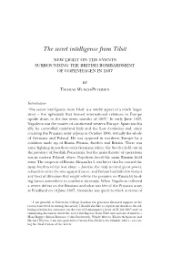 The Secret Intelligence from Tilsit