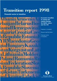 Transition Report 1998 Financial Sector in Transition