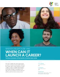 When Can It Launch a Career? the Real Economic Opportunities of Middle-Skill Work