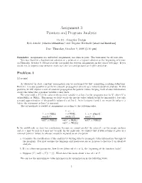 Assignment 3 Pointers and Program Analysis