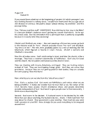 August 20 Ezekiel 23 If You Would Have Asked Me at the Beginning Of