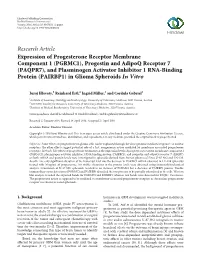 Expression of Progesterone Receptor Membrane Component 1 (PGRMC1