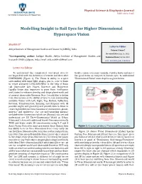 Modelling Insight to Ball Eyes for Higher Dimensional Hyperspace Vision