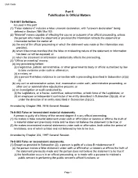 Part 5 Falsification in Official Matters