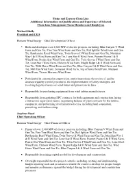 Plains and Eastern Clean Line Additional Information on Qualifications and Experience of Selected Clean Line Management Team Members and Employees