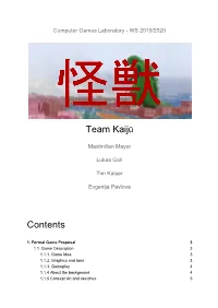 Team Kaij​Ū Contents