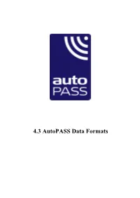 4.3 Autopass Data Formats