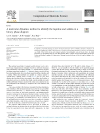 A Molecular Dynamics Method to Identify the Liquidus and Solidus in a Binary Phase Diagram