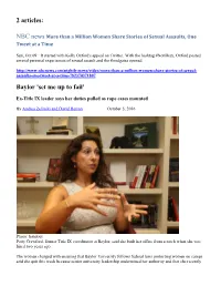 Baylor 'Set Me up to Fail'