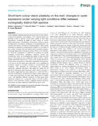 Changes in Opsin Expression Under Varying Light Conditions Differ Between Ecologically Distinct Fish Species Martin Luehrmann1,*,‡, Sara M