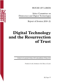 Digital Technology and the Resurrection of Trust