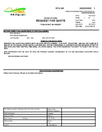 REQUEST for QUOTE FUNCTION: New PHASE: Final **THIS IS NOT an ORDER** DUE DATE: 10/16/2019 DUE TIME: 8:00:00 AM CST