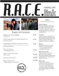 SPRING 2007 R.A.C.E.Link RACE COORDINATING COMMITTEE