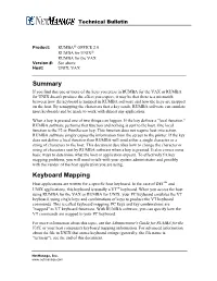 Summary Keyboard Mapping