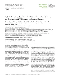 The Water Informatics in Science and Engineering (WISE) Centre for Doctoral Training