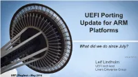 UEFI Porting Update for ARM Platforms