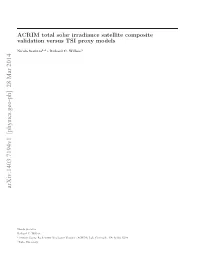 ACRIM Total Solar Irradiance Satellite Composite Validation Versus TSI Proxy Models