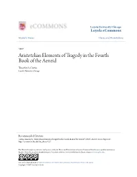 Aristotelian Elements of Tragedy in the Fourth Book of the Aeneid Timothy A