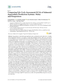 Comparing Life Cycle Assessment (LCA) of Salmonid Aquaculture Production Systems: Status and Perspectives