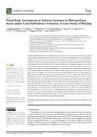 Flood Risk Assessment of Subway Systems in Metropolitan Areas Under Land Subsidence Scenario: a Case Study of Beijing