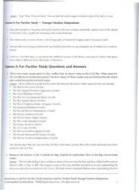 Lesson 3: for Further Study Questions and Answers