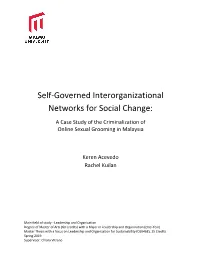 Self-Governed Interorganizational Networks for Social Change