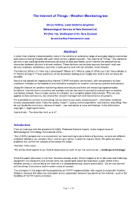 The Internet of Things - Weather Monitoring Too