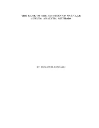 The Rank of the Jacobian of Modular Curves: Analytic Methods