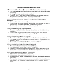 20 Arguments for the Existence Of