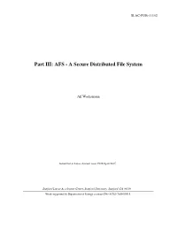 AFS - a Secure Distributed File System