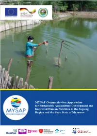 MYSAP Communication Approaches for Sustainable Aquaculture Development and Improved Human Nutrition in the Sagaing Region and the Shan State of Myanmar