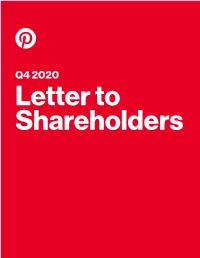 Q4 2020 Letter to Shareholders Business Highlight