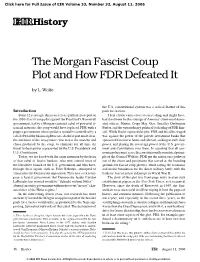 The Morgan Fascist Coup Plot and How FDR Defeated It