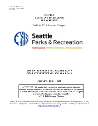 2019 & 2020 Fees and Charges